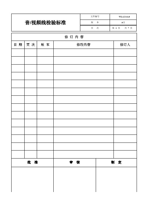 音视频线检验标准