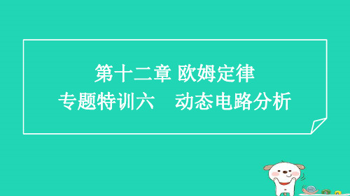 九年级物理第12章欧姆定律专题特训六动态电路分析习题新版北师大版