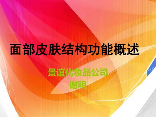 面部皮肤结构功能概述-PPT文档资料27页