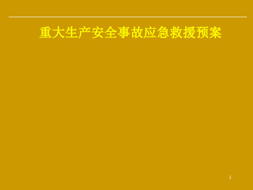 重大生产安全事故应急救援知识培训(PPT)