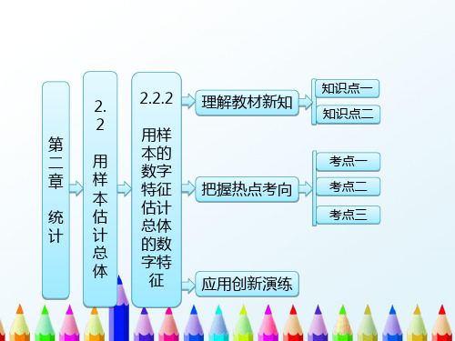 【精编】人教A版高中数学必修三课件第1部分第二章2.22.2.2用样本的数字特征估计总体的数字特征课件-精心整