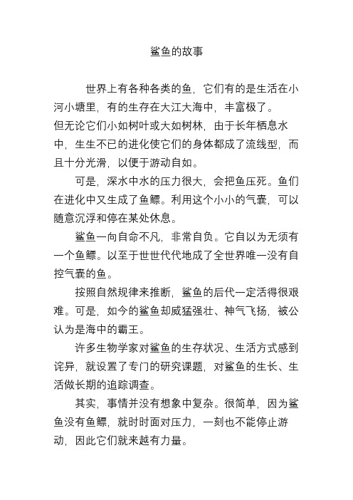 鲨鱼的故事