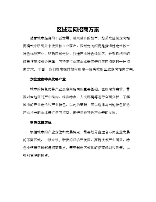 区域定向招商方案