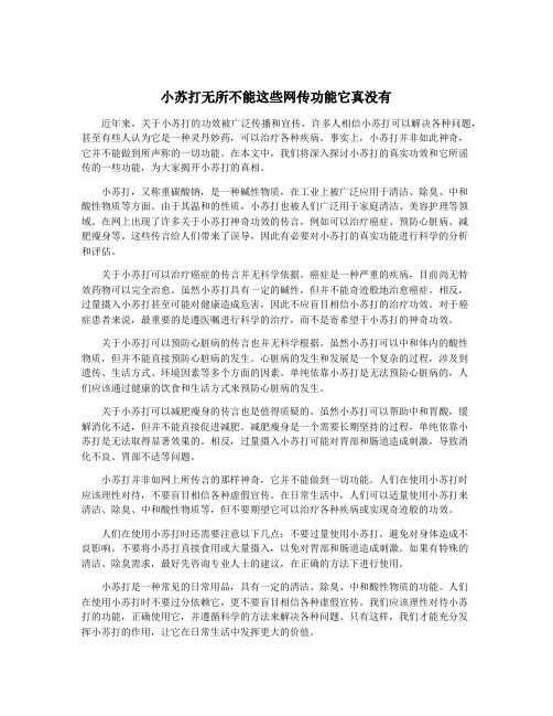 小苏打无所不能这些网传功能它真没有