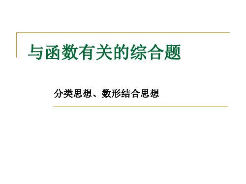 函数有关的综合题(分类思想、数型结合思想)