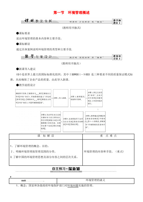 2020学年高中地理第5章环境管理第1节环境管理概述学案湘教版选修6(2021-2022学年)