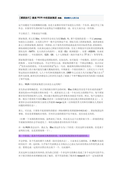 模联国家集团技巧