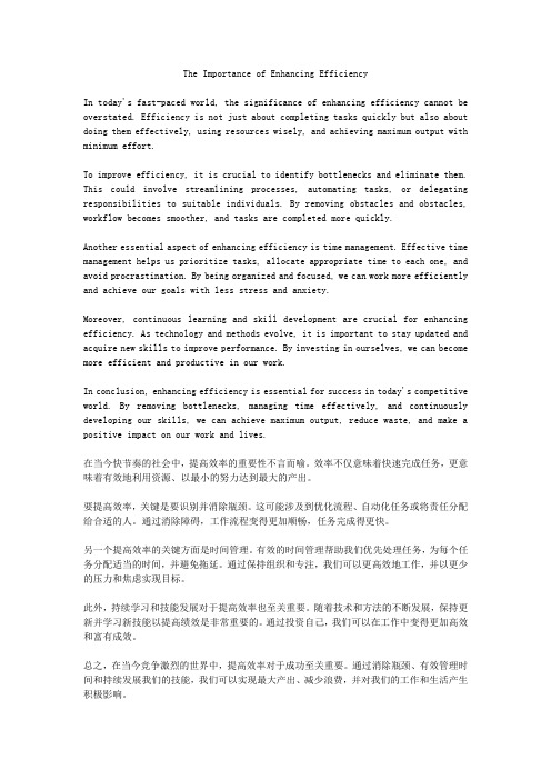 关于提高效率的作文