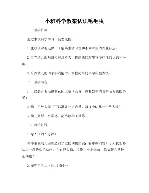 小班科学教案认识毛毛虫