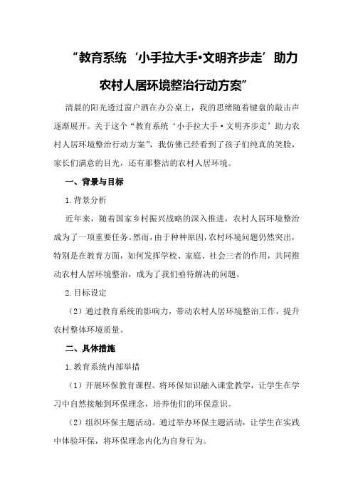 教育系统“小手拉大手·文明齐步走”助力农村人居环境整治行动方案