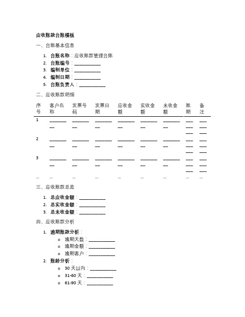 合同应收账款台账模板