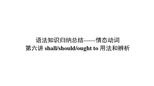 人教版高中英语必修3 情态动词第六讲：shall,should,oughtto用法和辨析