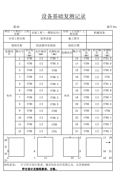 设备基础复测记录