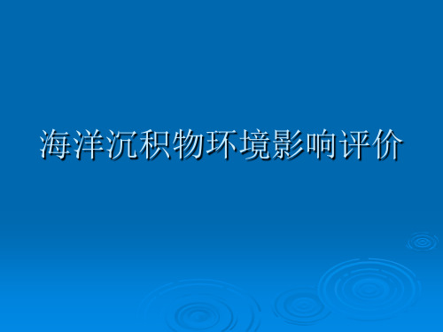 第八章 海洋沉积物环境影响评价