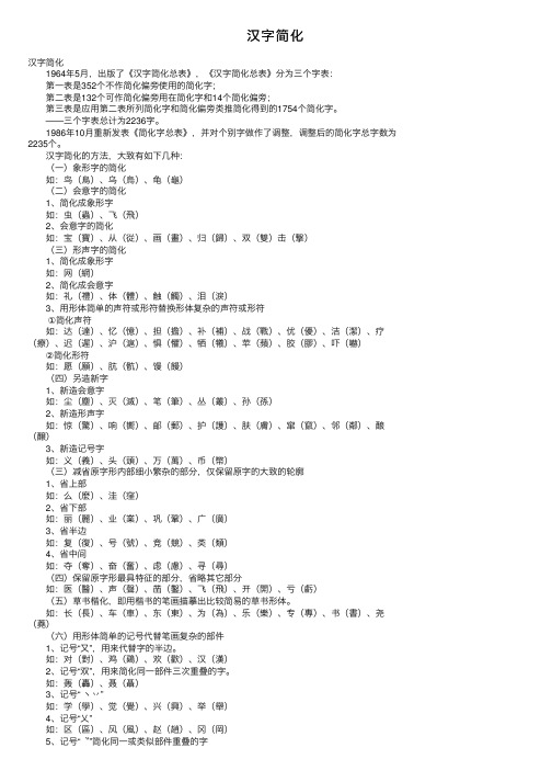 汉字简化——精选推荐