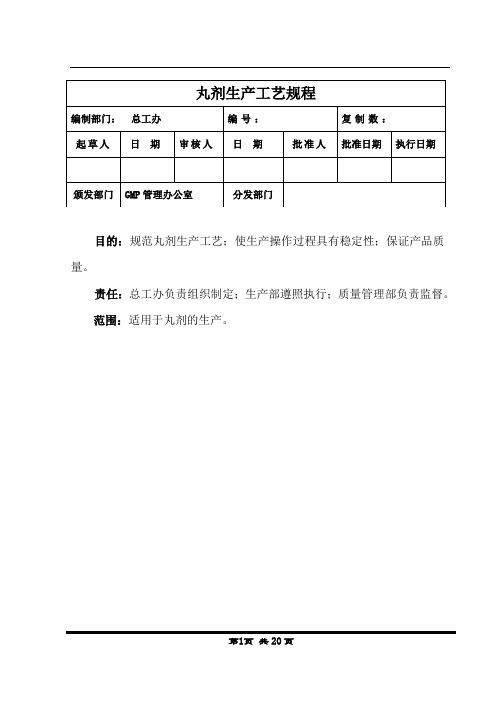 01丸剂工艺规程