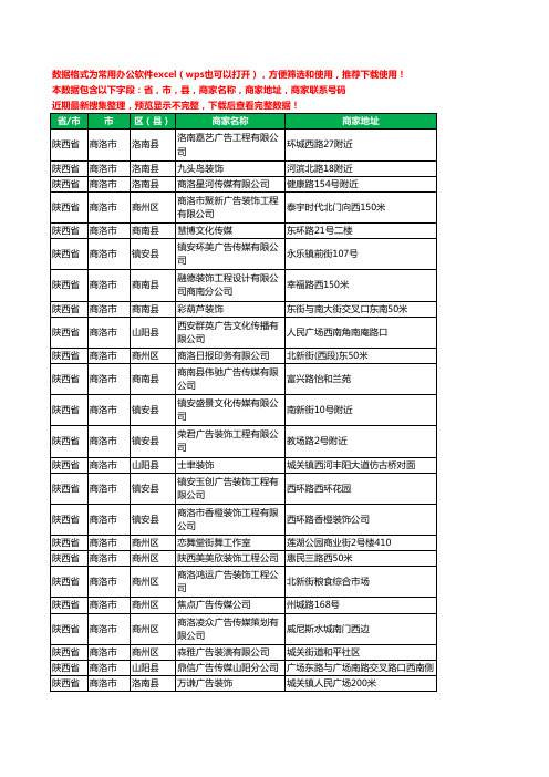 2020新版陕西省商洛市文化传媒有限公司工商企业公司商家名录名单黄页联系电话号码地址大全95家