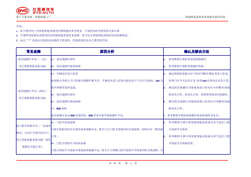 智能钥匙系统常见故障及原因分析