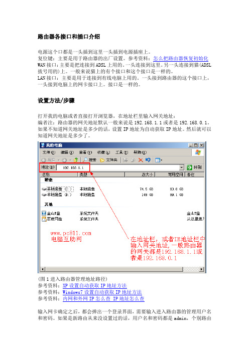 路由器各接口和插口介绍