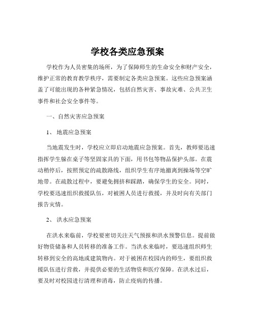 学校各类应急预案