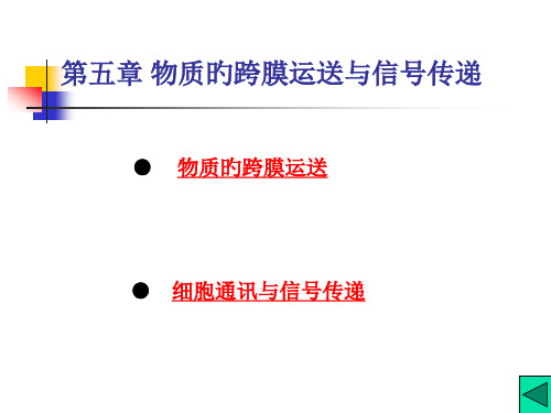 物质的跨膜运输和信号传导