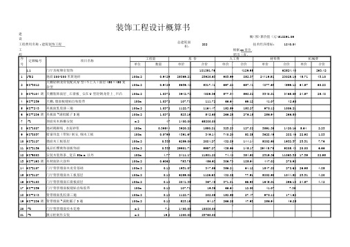 装饰工程设计概算书.doc