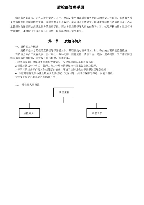 酒店质检部管理手册