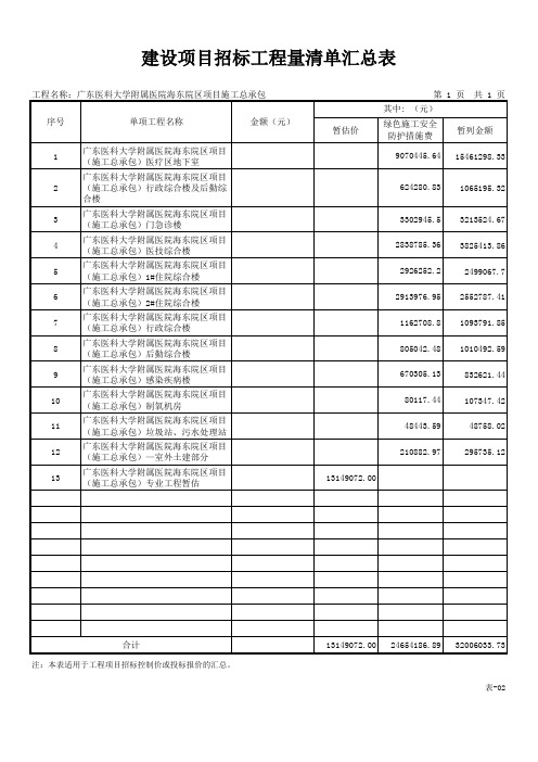 广东医科大学附属医院海东院区项目施工总承包