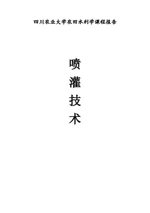 农田水力学课程报告