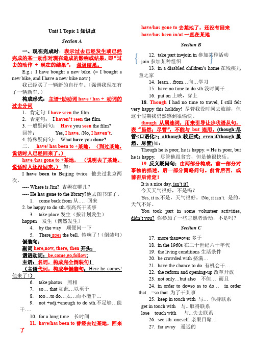 仁爱九年级全册知识总结