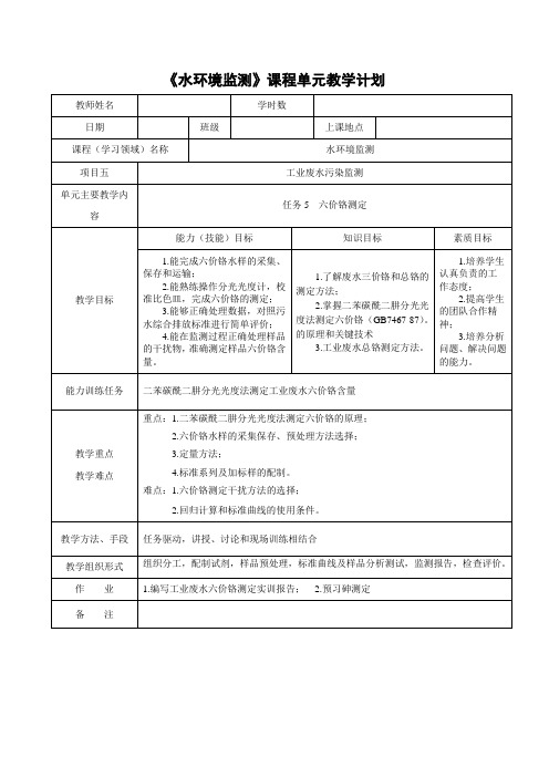 六价铬的测定电子教案