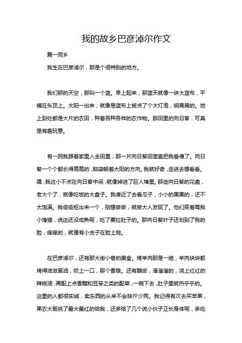 我的故乡巴彦淖尔作文