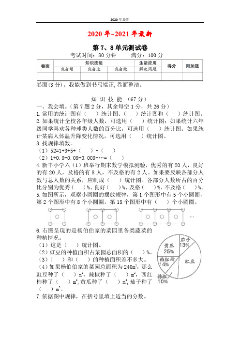 人教版数学六年级上册第7、8单元测试卷