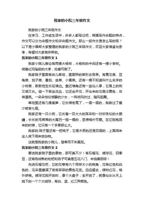 我家的小院三年级作文