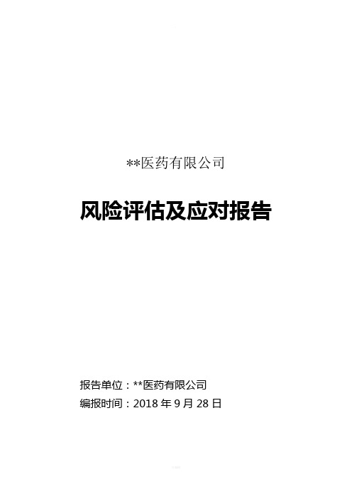 某某医药公司风险评估及应对报告