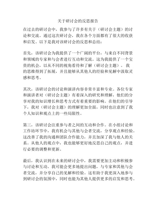 关于研讨会的反思报告