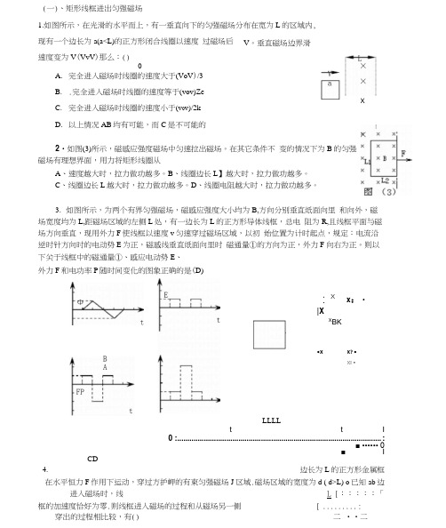 电磁感应线框进出磁场(结合图象)问题(带答案)