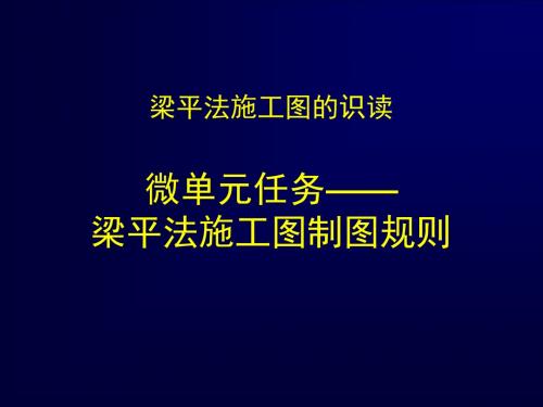 梁平法施工图的识读微单元任务——梁平法施工图制图规则