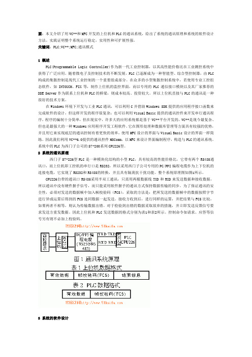 基于VC++和MFC的上位机与PLC的通讯系统