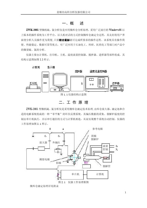 ZWK-2001型硫氯分析仪说明书(新)2008讲解