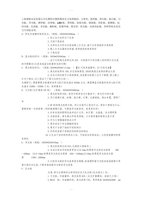 上海睿格实业有限公司长期供应德固赛亚克力各种板材