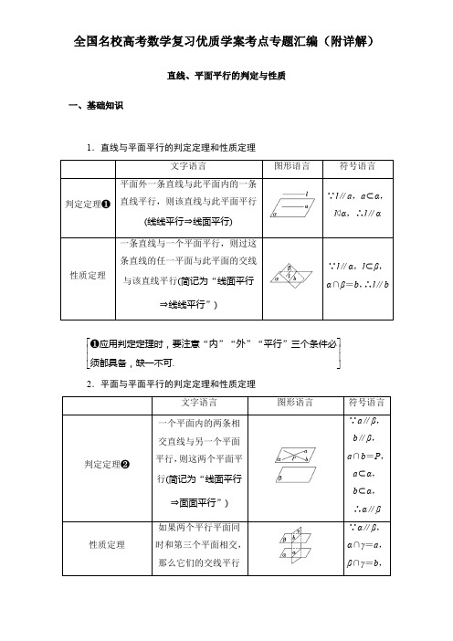 直线、平面平行的判定与性质