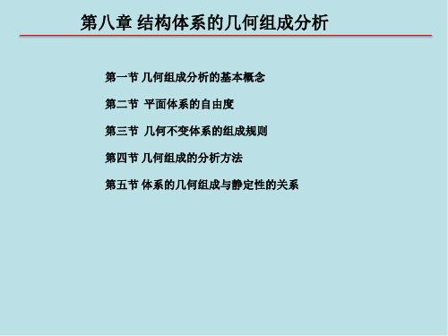 建筑力学第八章 结构体系的几何组成分析