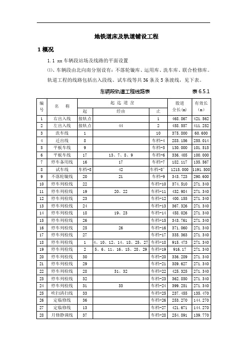 地铁道床及轨道铺设工程