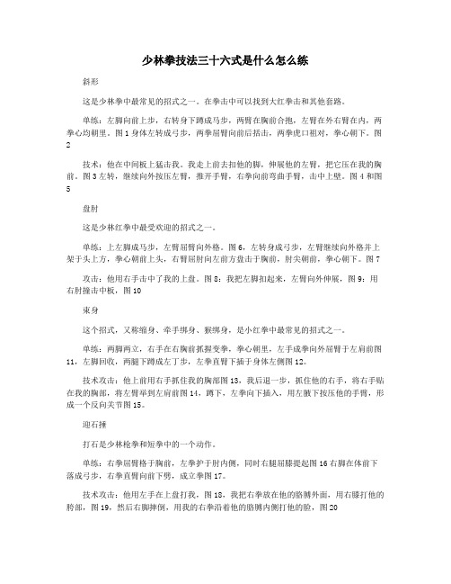 少林拳技法三十六式是什么怎么练