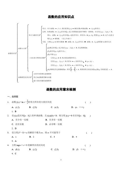 高中数学必修1第三章函数的应用所有知识点和习题精选