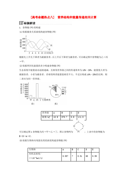 2024届高考生物二轮专题复习与测试专题七生物与环境高考命题热点八营养结构和能量传递相关计算