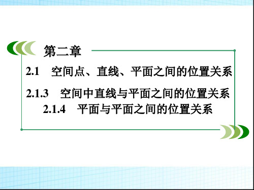 空间中直线与平面之间的位置关系 平面与平面之间的位置关系 课件