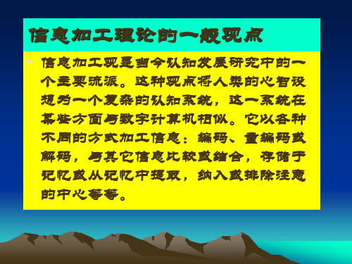 儿童认知发展信息加工理论