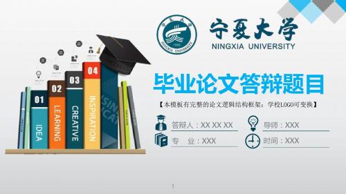 宁夏大学 答辩模版毕业设计学术报告开题报告通用动态PPT模板